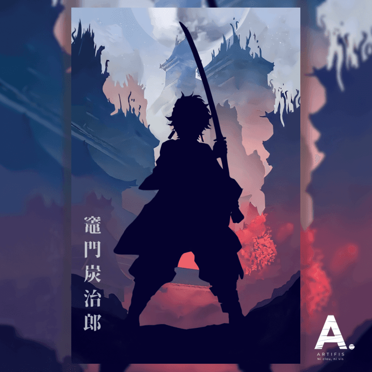 Poster métallique Minimal Shapes · Tanjirō – Demon Slayer