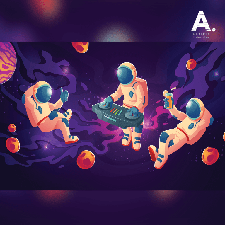 Poster métallique The After Party – Astronautes