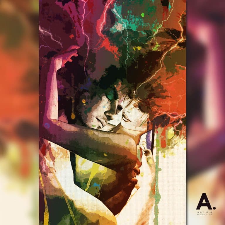 Poster métallique Electric Love – Love