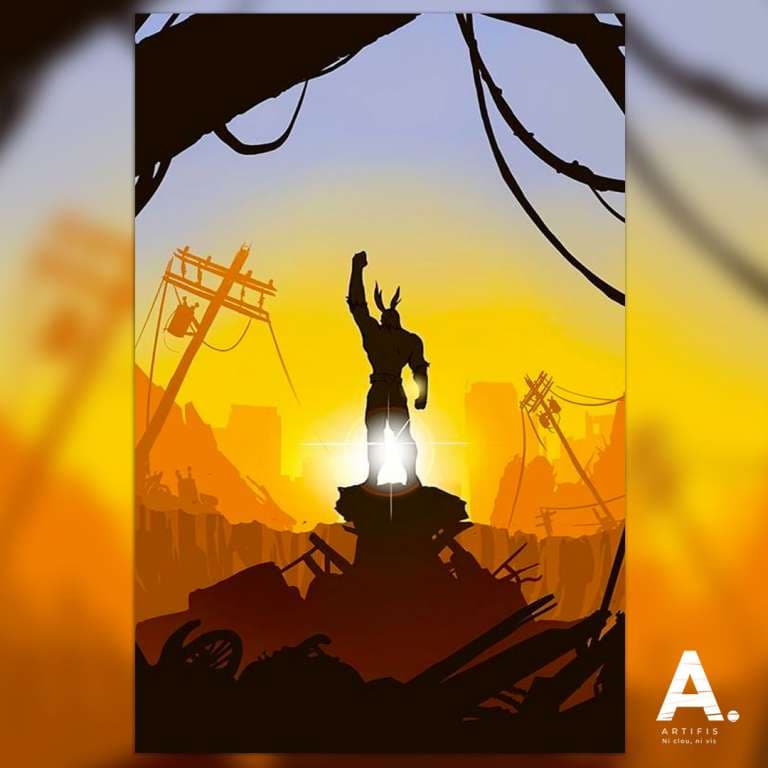 Poster métallique All Might – Boku No Hero