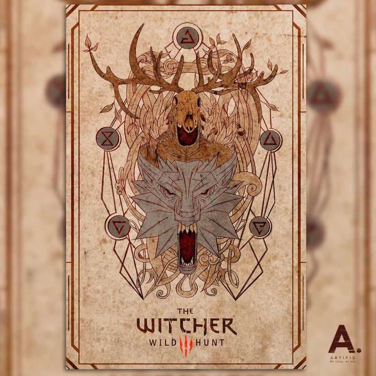 Poster Wolf Medallion