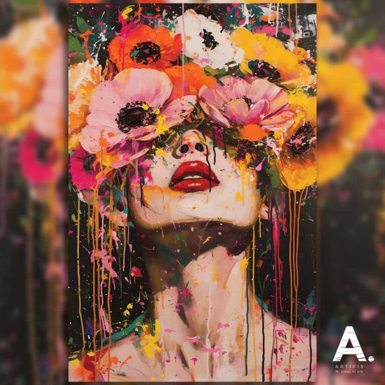 Poster métallique Flowers Woman – Lofi